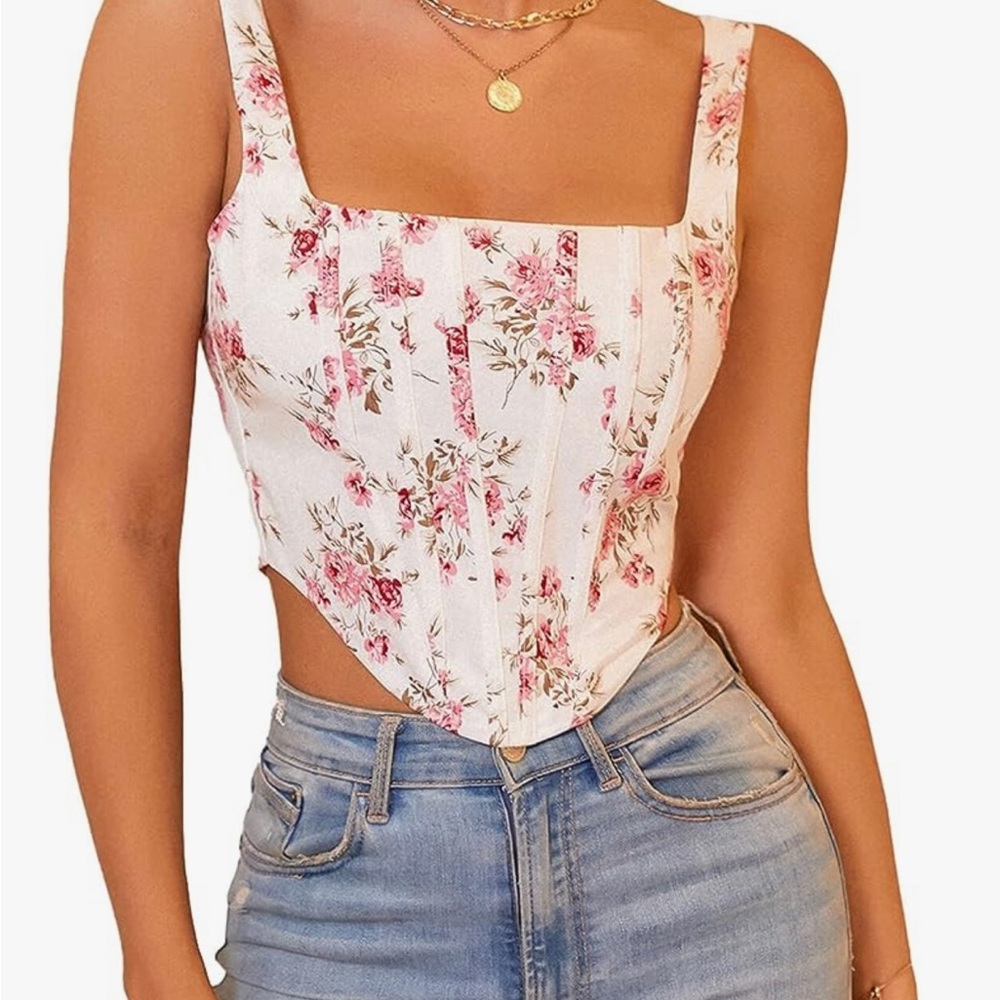 Floral Corset Crop Top